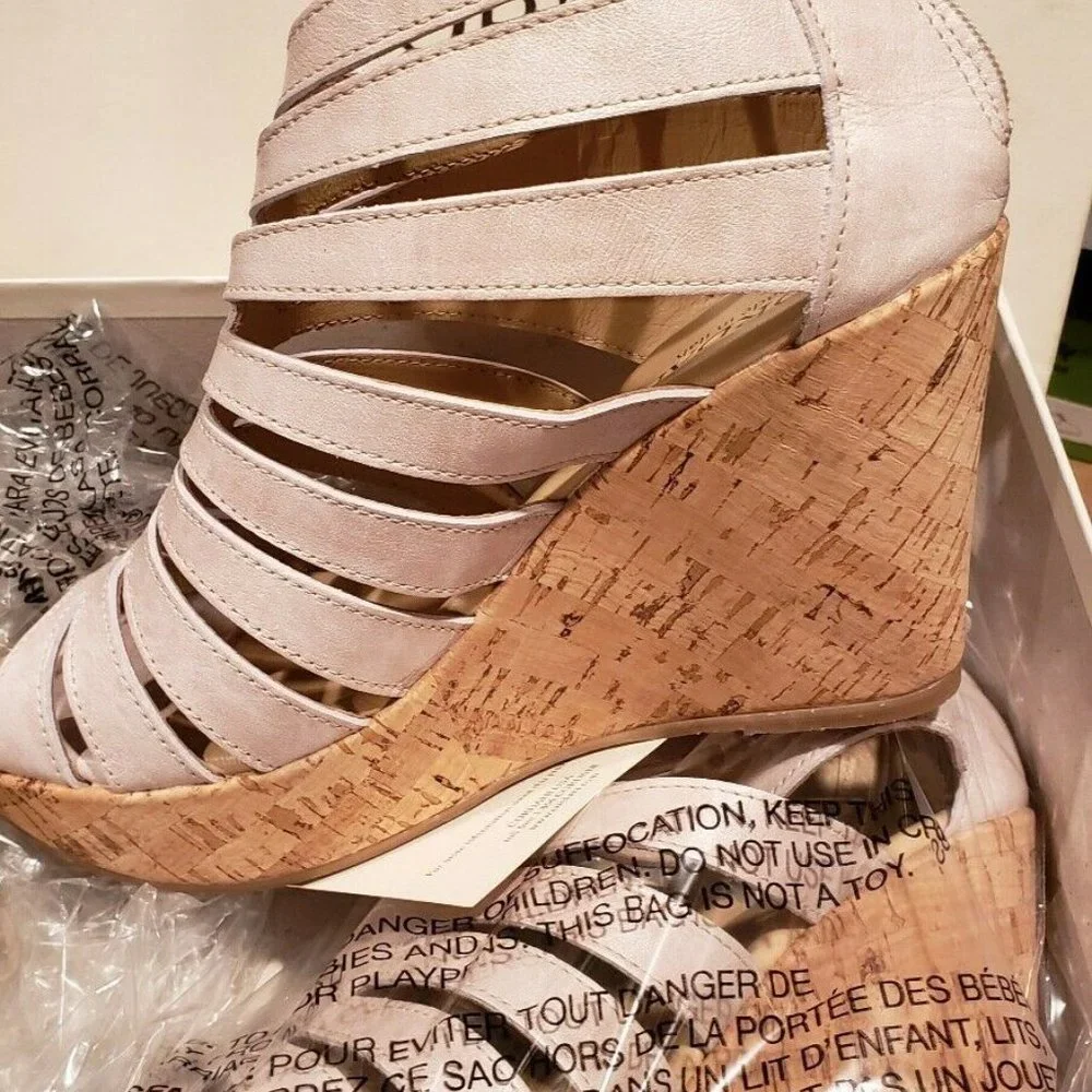 CORDANI Italy New Caged Wedge Sandal Strappy Gladiator Cork Platform Leather 40